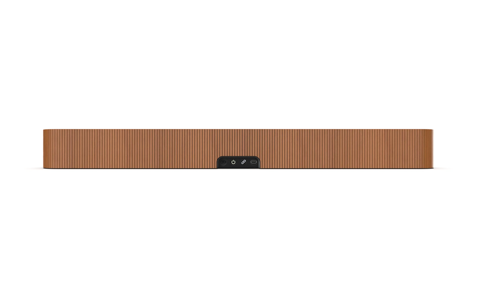 Rear view of the timber enclosure and inset connection panel