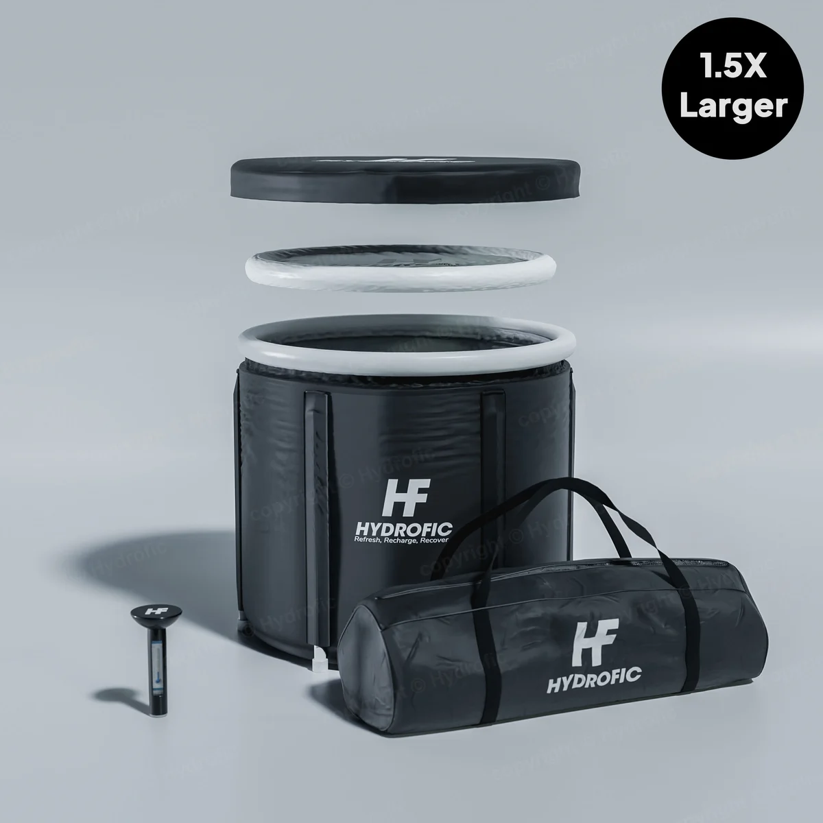 Hydrofic MAX ice bath with carry bag and accessories
