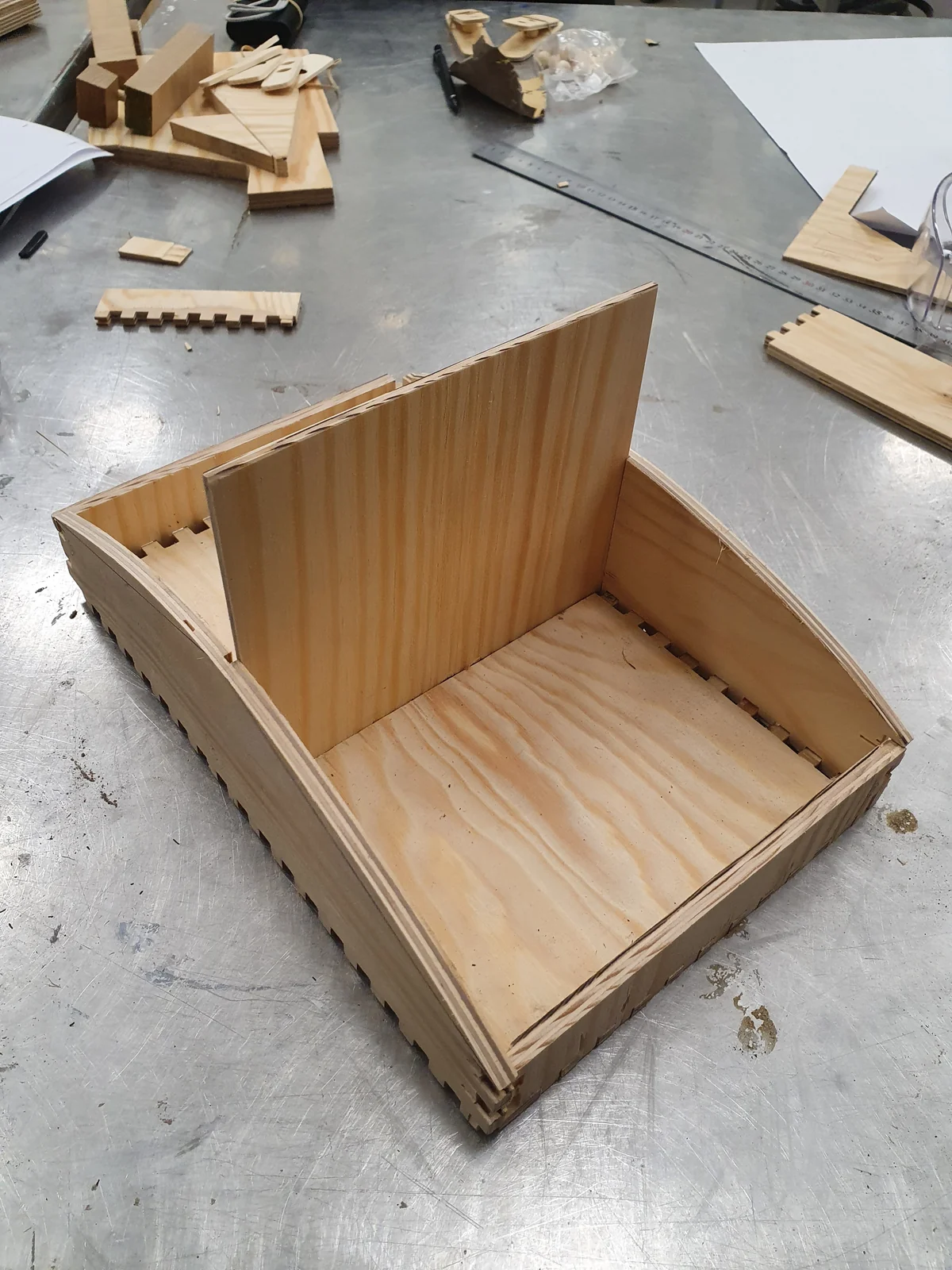 Wooden game frame assembled in the workshop