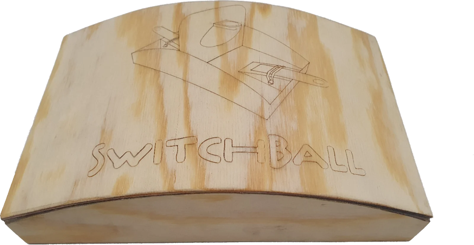 Open wooden package with a sketched lid