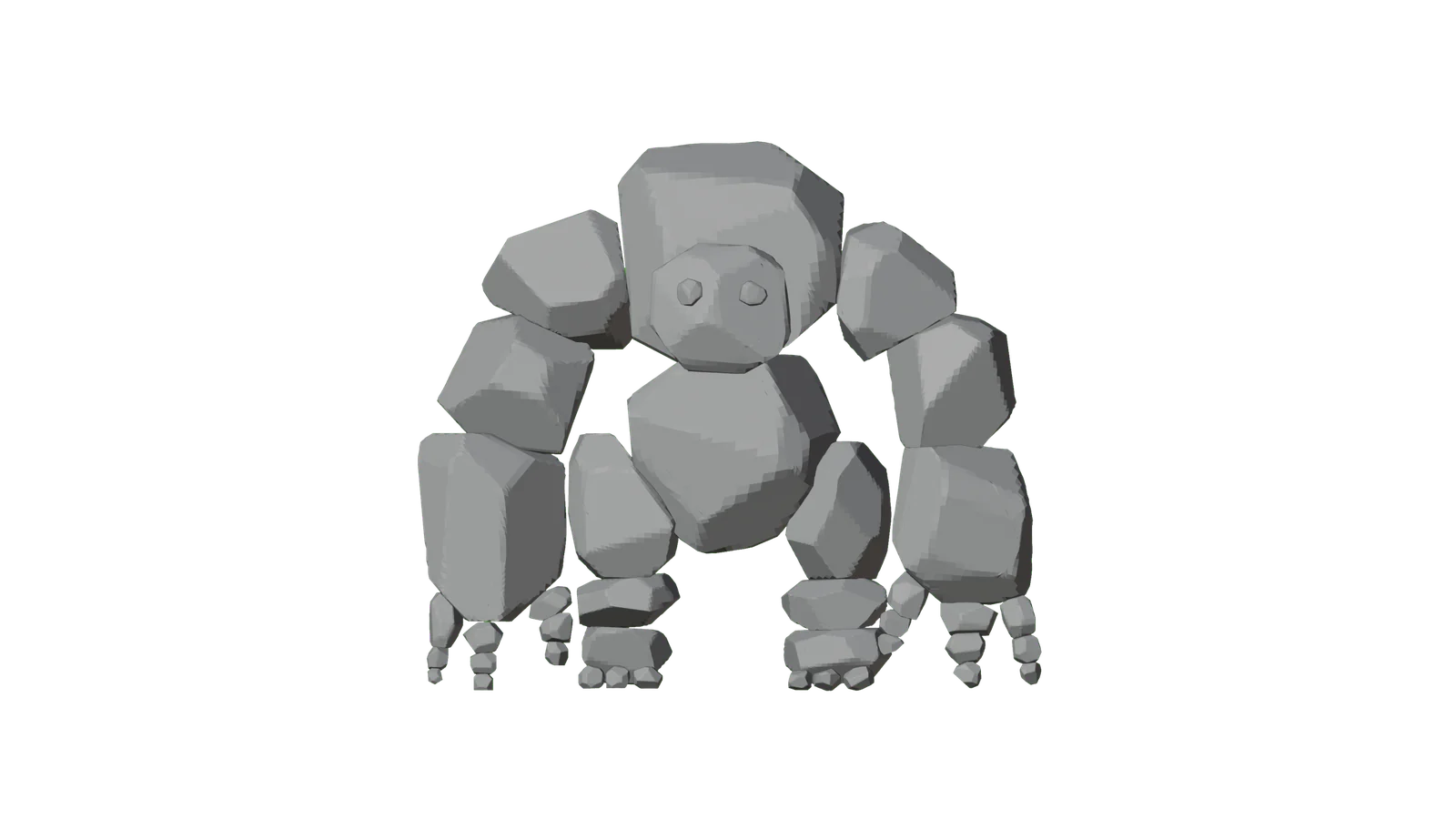 Rough blockout of the Stone Golem before sculpting