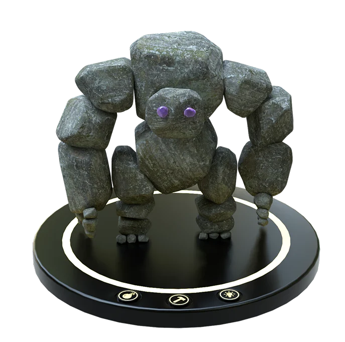 Completed textured golem on its build plate